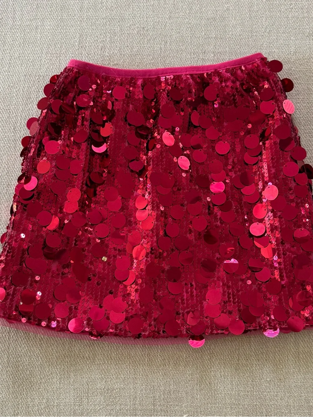 Lola + The Boys Magic Paillette Mini Skirt Size 10 Hot Pink Sequin Party Skirt